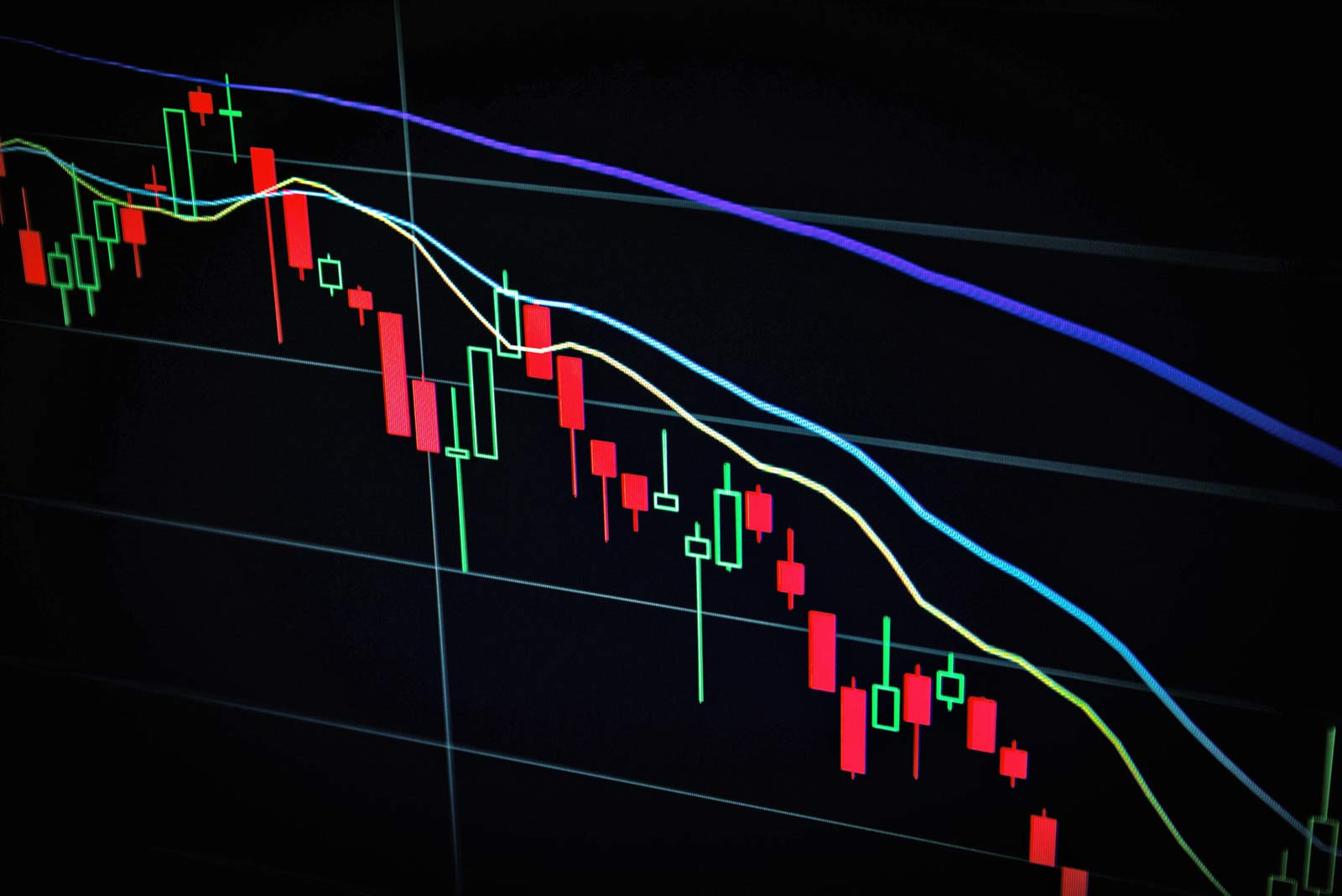 Computer screen showing a graph representing financial data